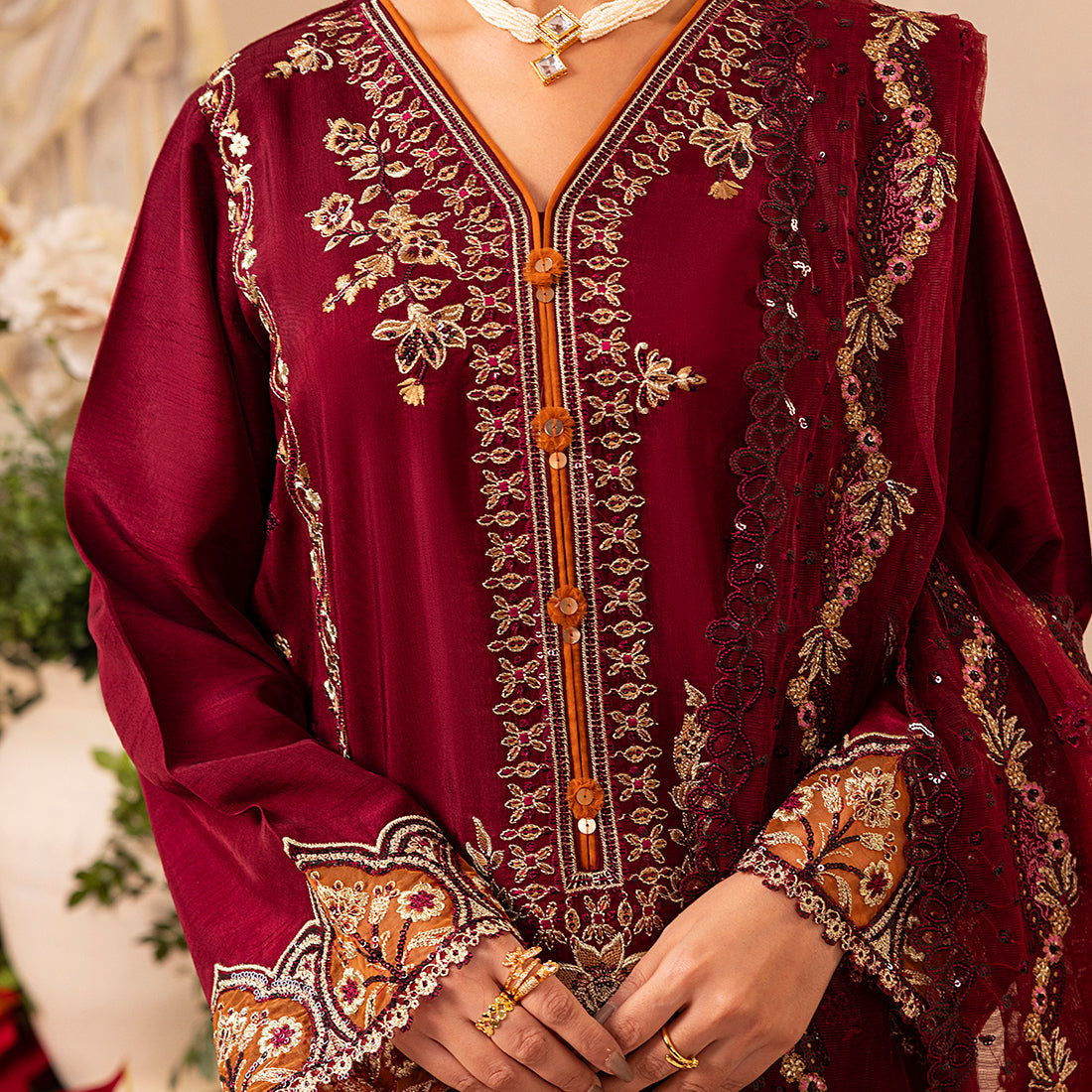 ZR-2528 | BURGUNDY Zahra Rubab
