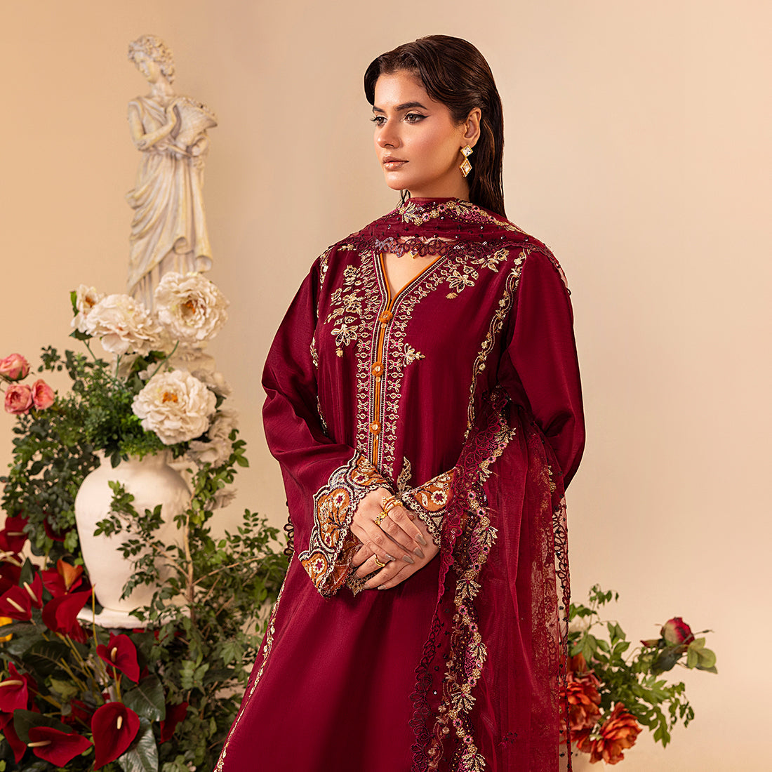 ZR-2528 | BURGUNDY Zahra Rubab