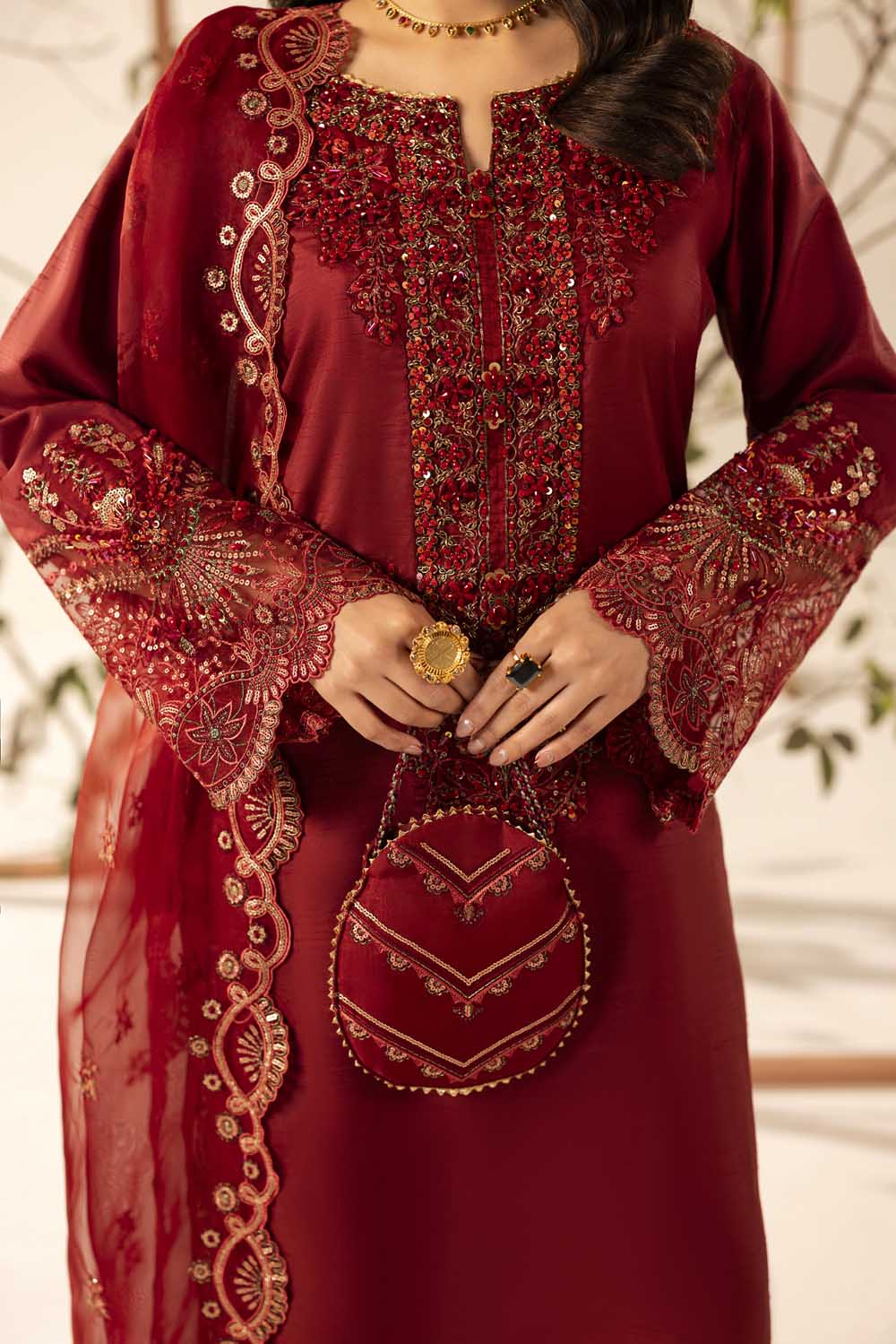 ZR-2607 | BRICK RED Zahra Rubab