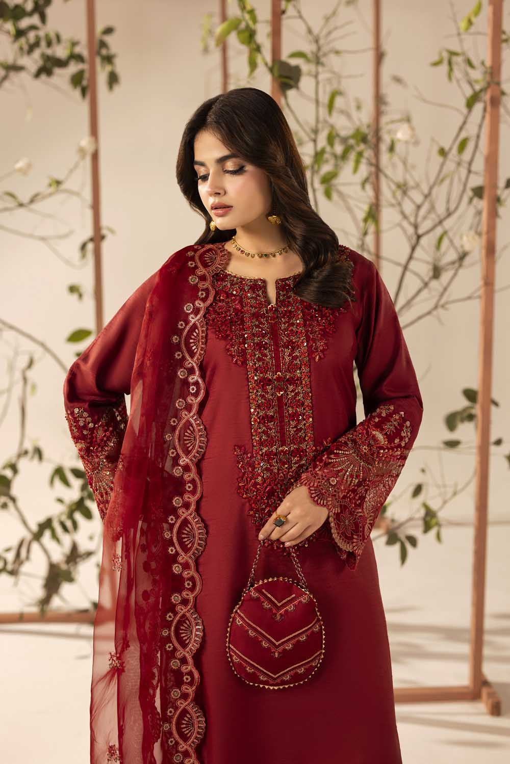 ZR-2607 | BRICK RED Zahra Rubab