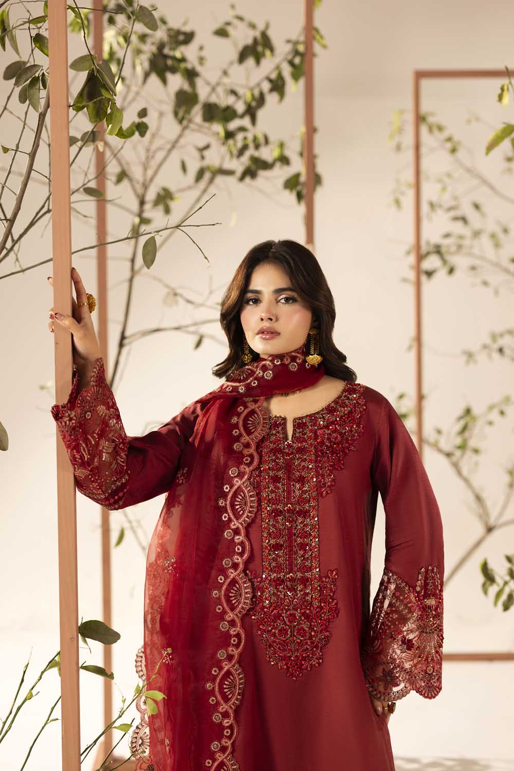 ZR-2607 | BRICK RED Zahra Rubab