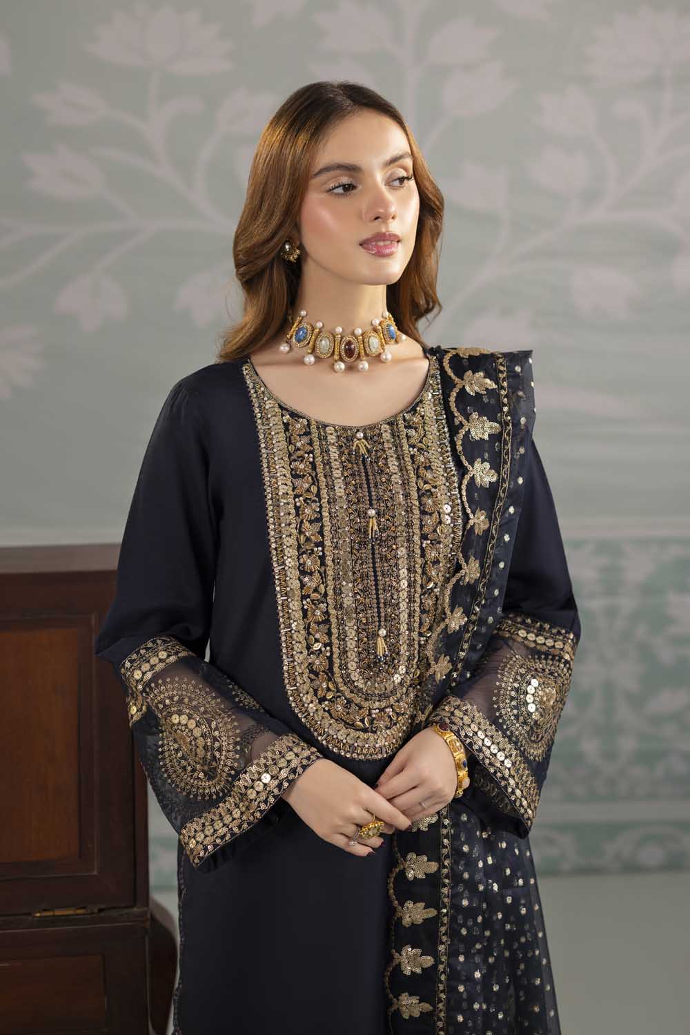 ZR-2557 | NAVY BLUE Zahra Rubab
