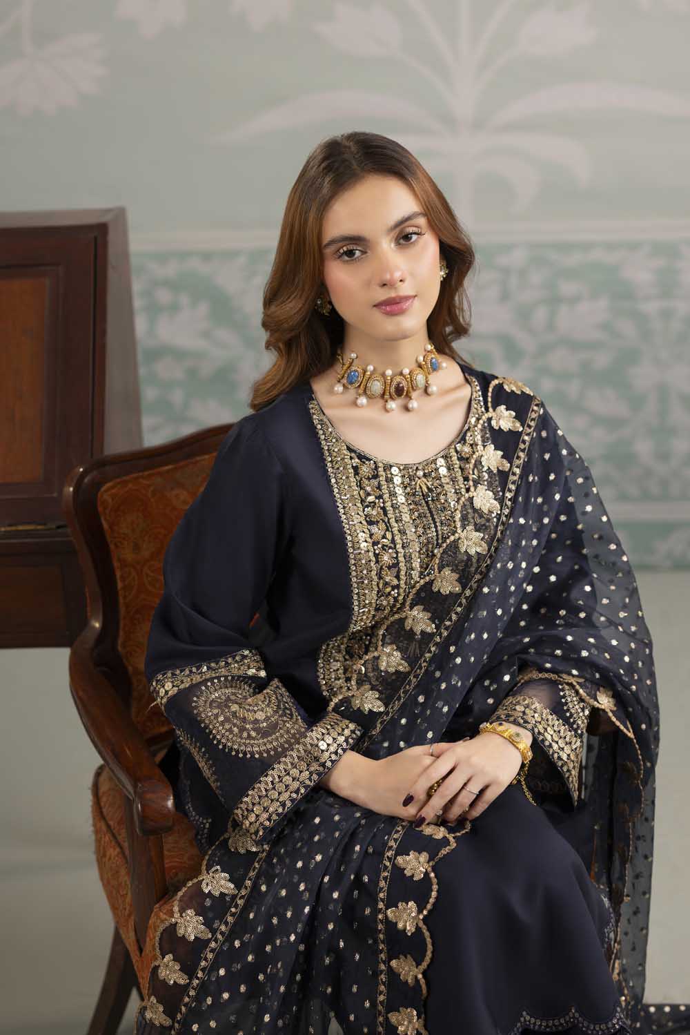 ZR-2557 | NAVY BLUE Zahra Rubab