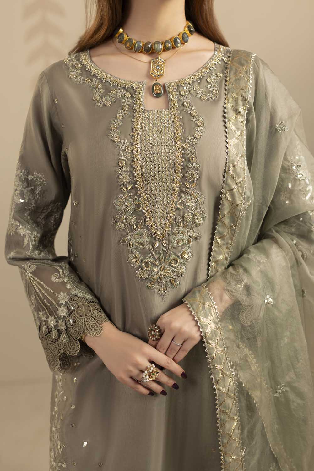 ZR-2561 | OLIVE GREEN Zahra Rubab