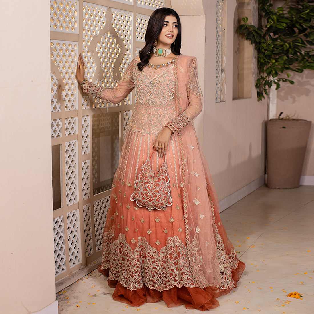 ZR-2450 | Peach | 3 PC Zahra Rubab