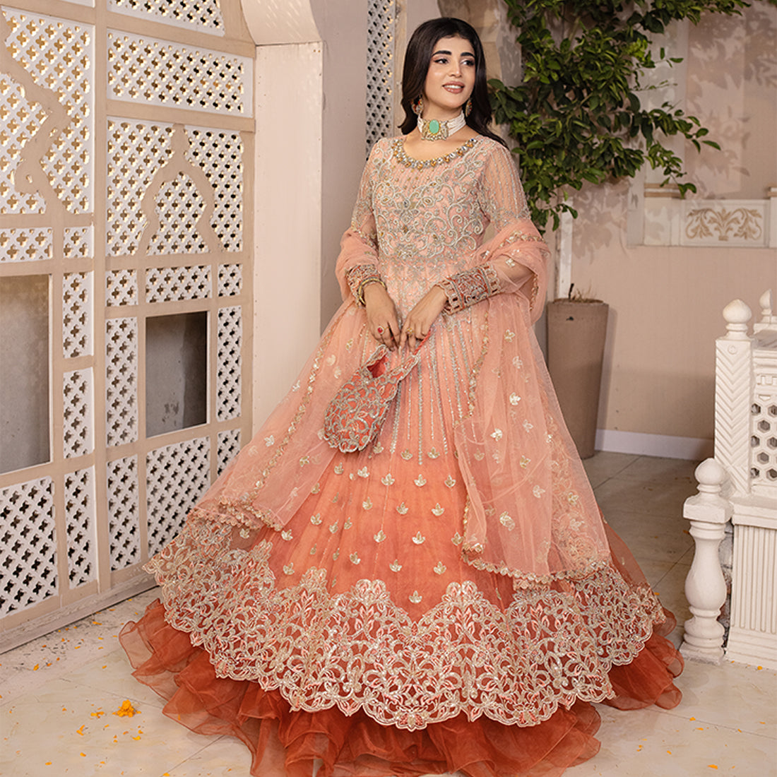 ZR-2450 | Peach | 3 PC Zahra Rubab