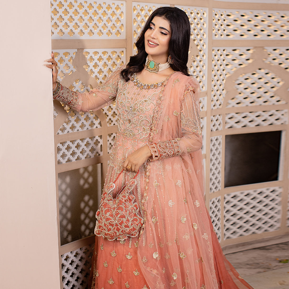 ZR-2450 | Peach | 3 PC Zahra Rubab