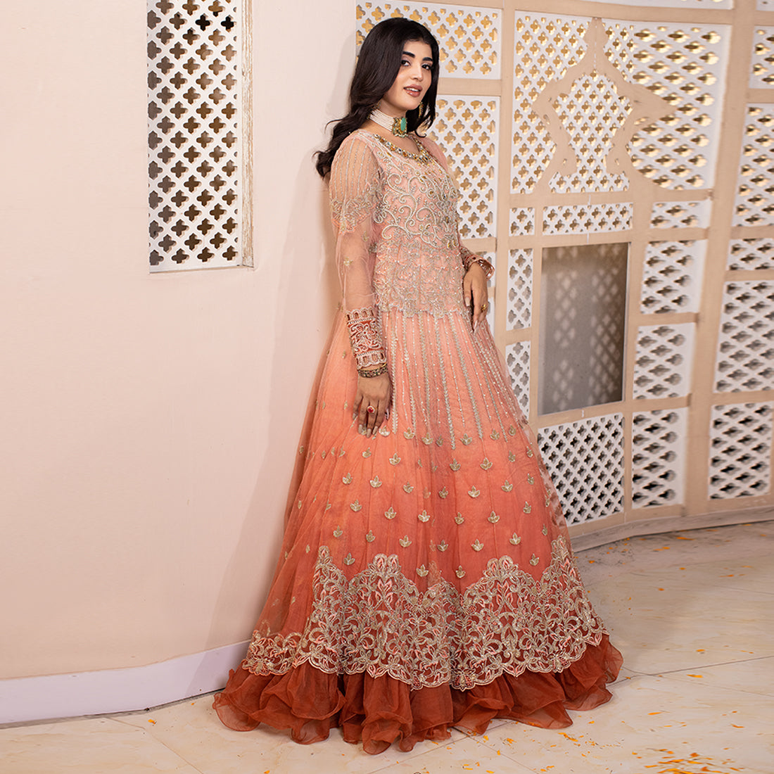 ZR-2450 | Peach | 3 PC Zahra Rubab