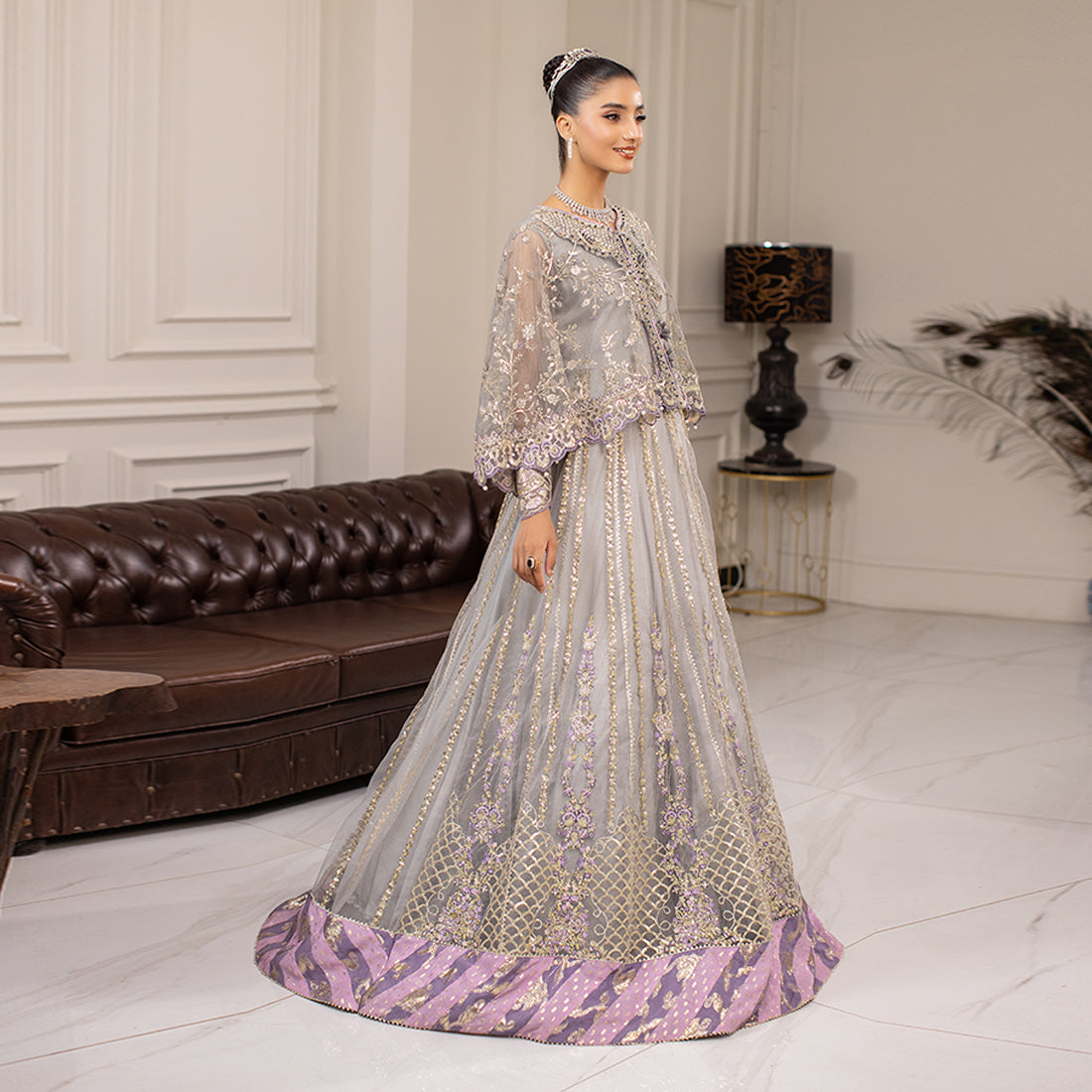 ZR-2448 | Grey | 4 PC Zahra Rubab