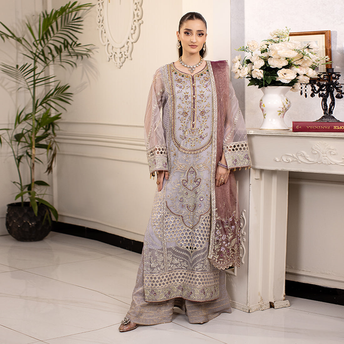 ZR-2445 | Mauve | 3 PC Zahra Rubab