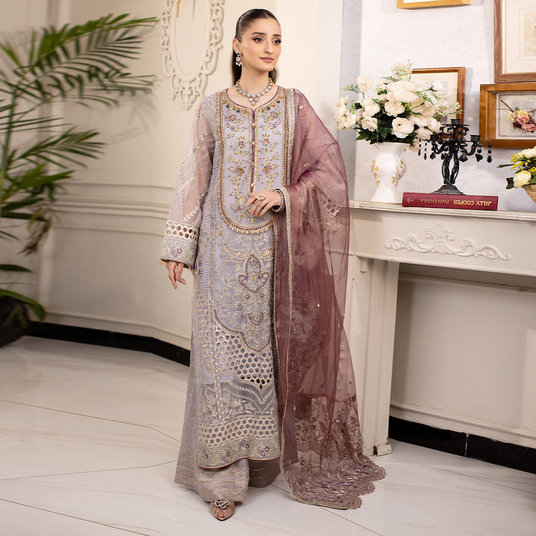 ZR-2445 | Mauve | 3 PC Zahra Rubab