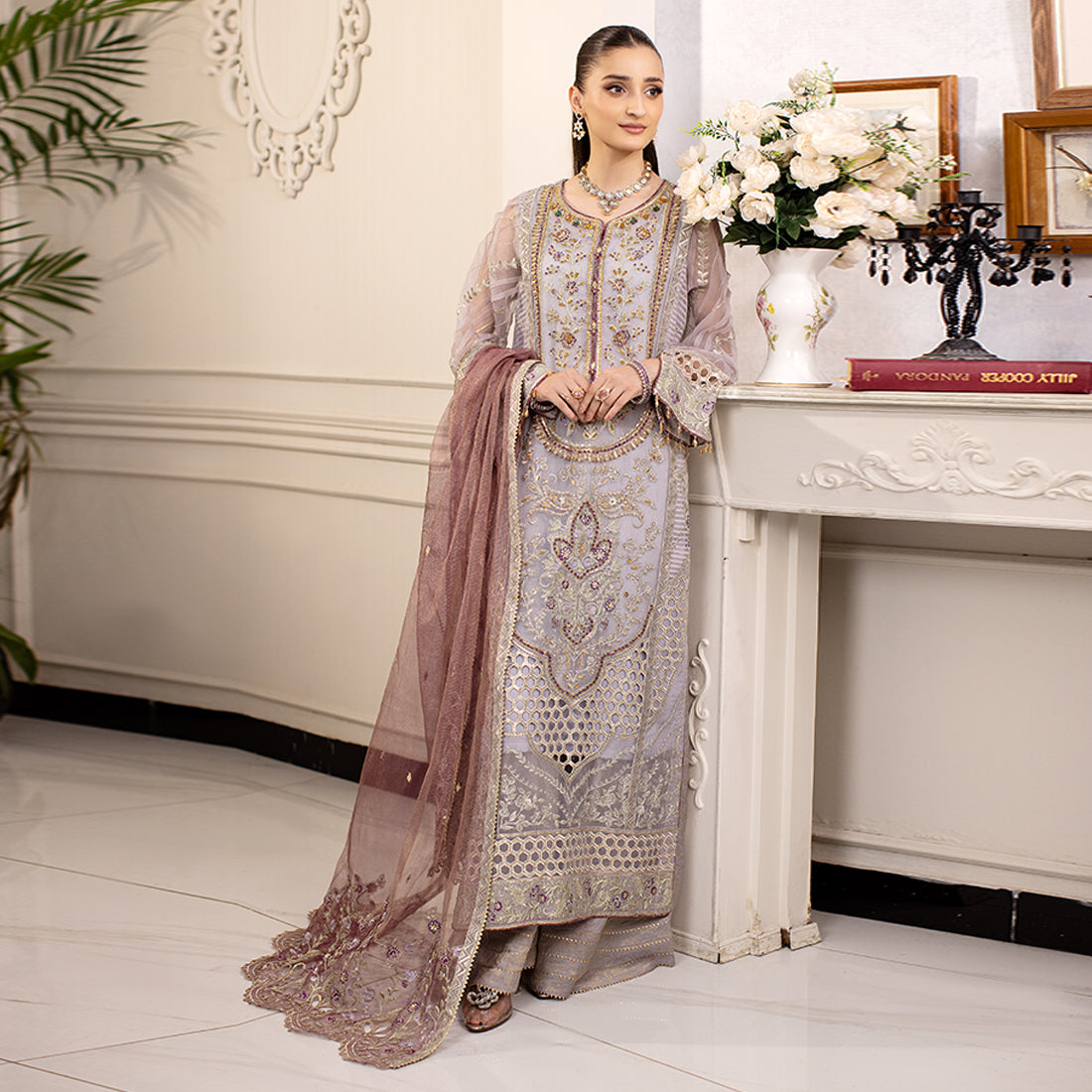 ZR-2445 | Mauve | 3 PC Zahra Rubab