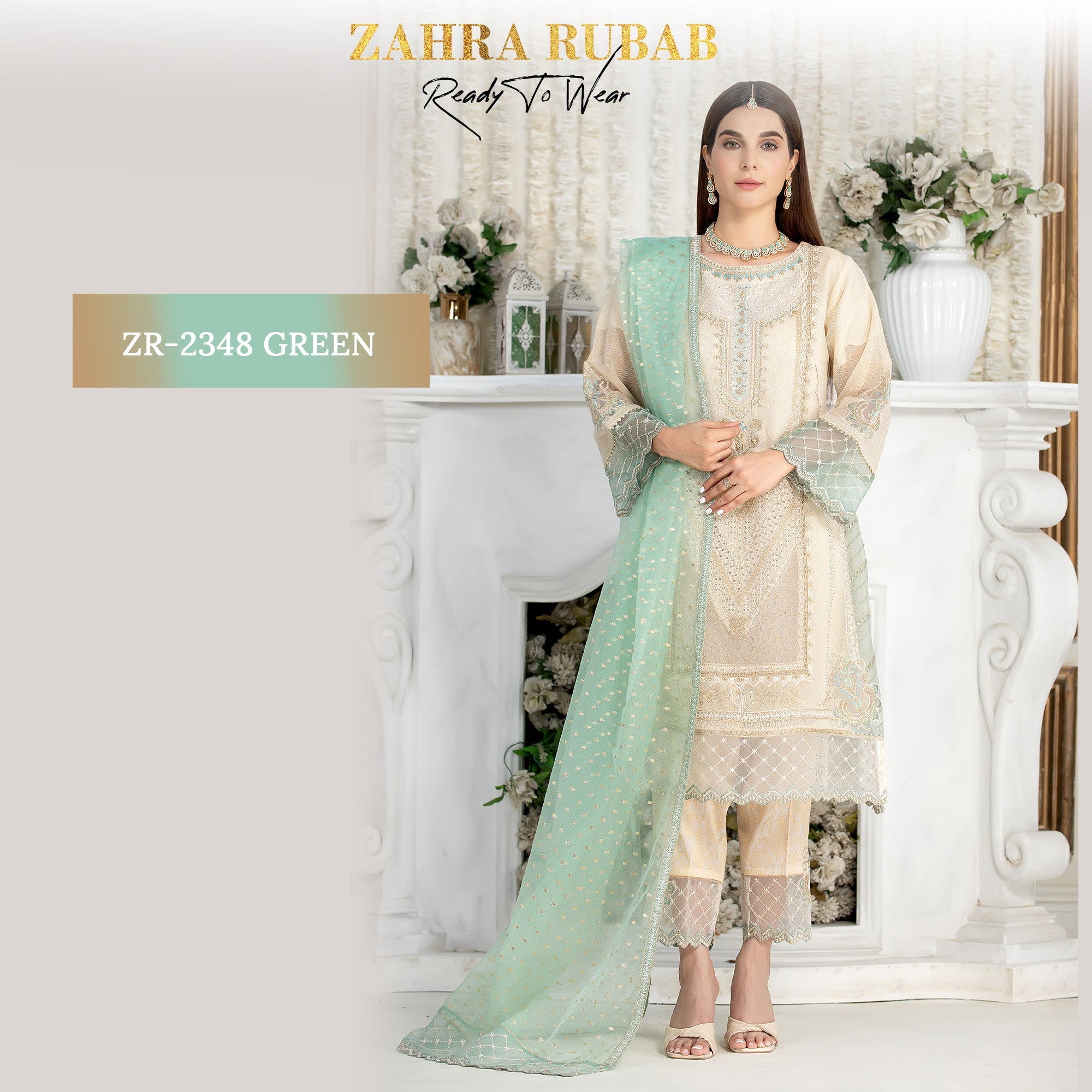 ZR-2348 Green, Pink Zahra Rubab fresh