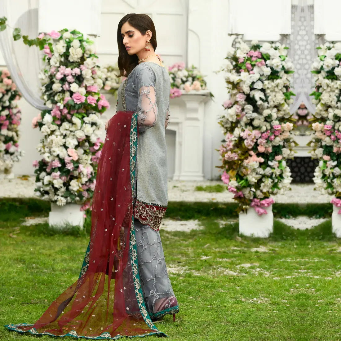 3 Piece Stitched - ZR 2115 Gray, Coffee, Pista, Pink Zahra Rubab