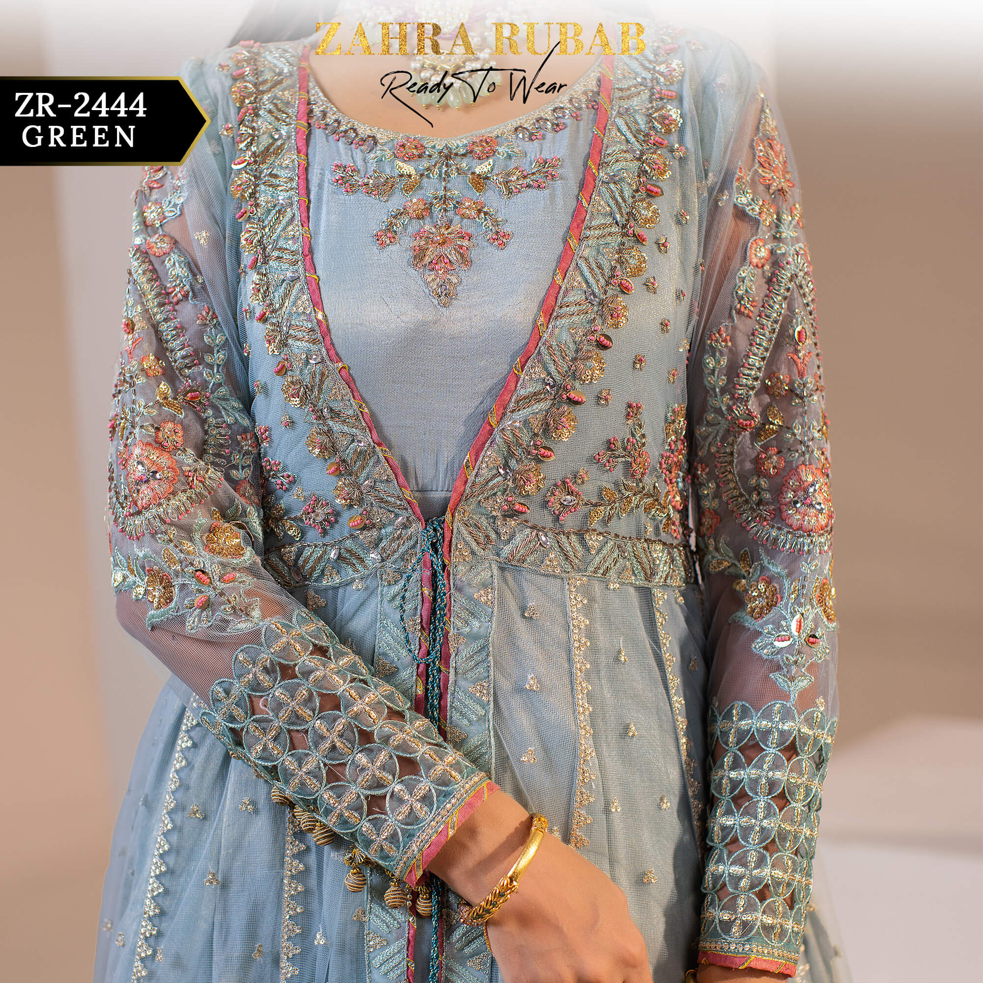 ZR-2444 LAVENDER, GREEN Zahra Rubab Afsana