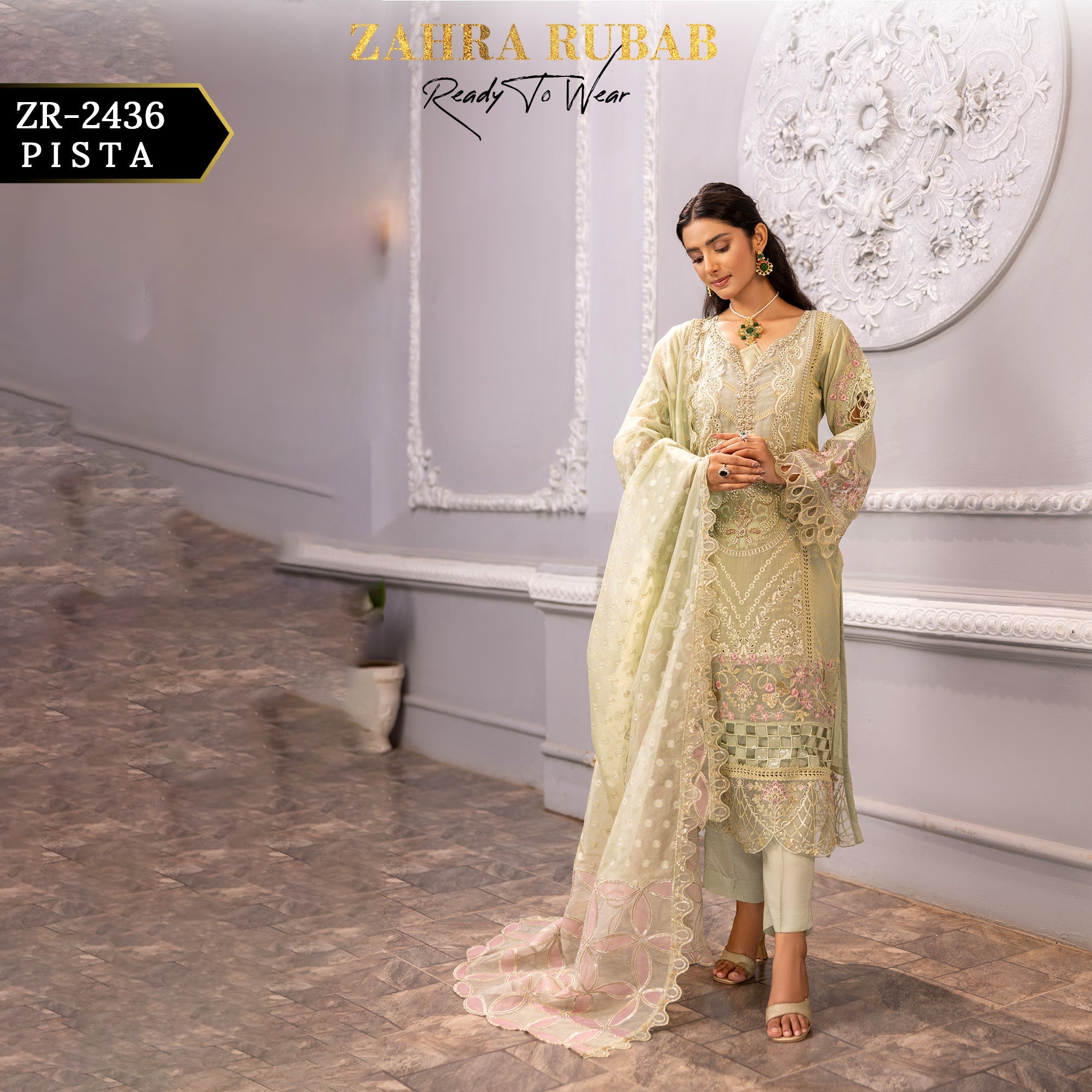 ZR-2436 Pista Zahra Rubab Gul Mohar
