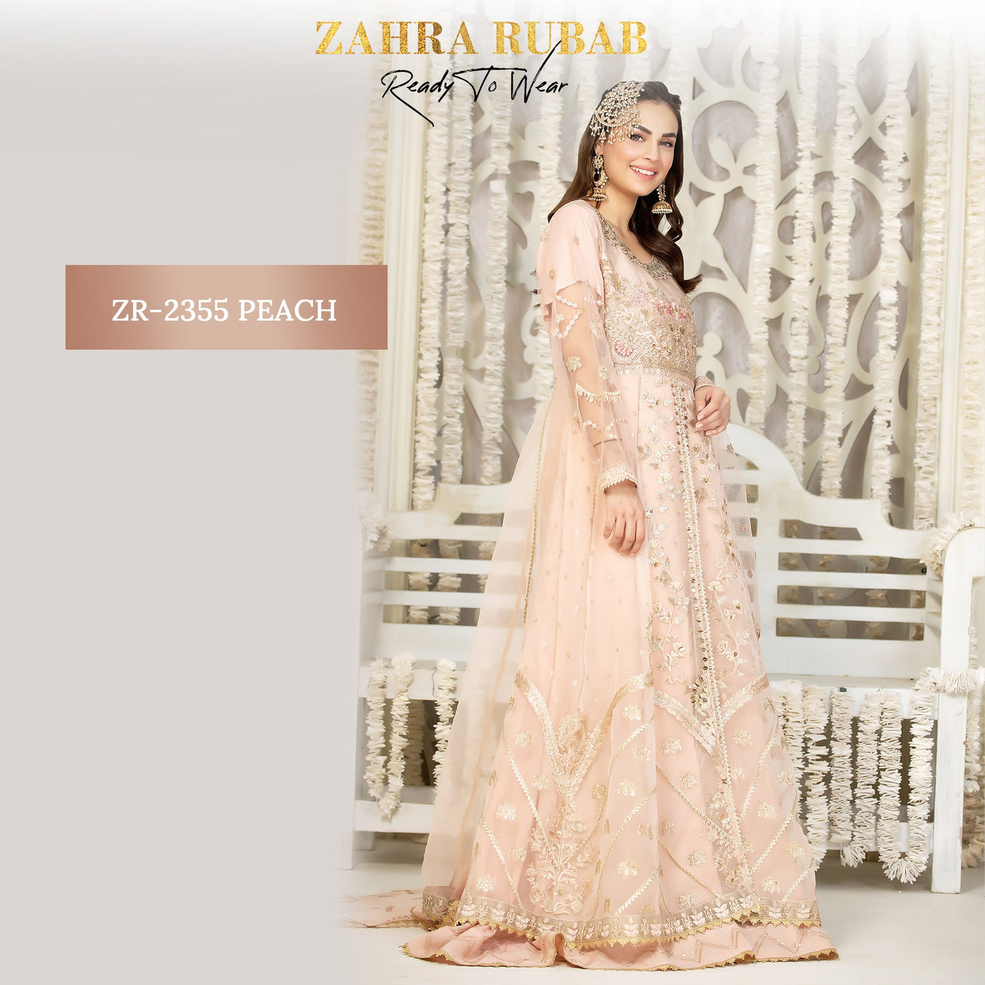 ZR-2355 Grey & Peach Maxi Dress Zahra Rubab ZR-2355 Grey & Peach Maxi Dress Zahra Rubab