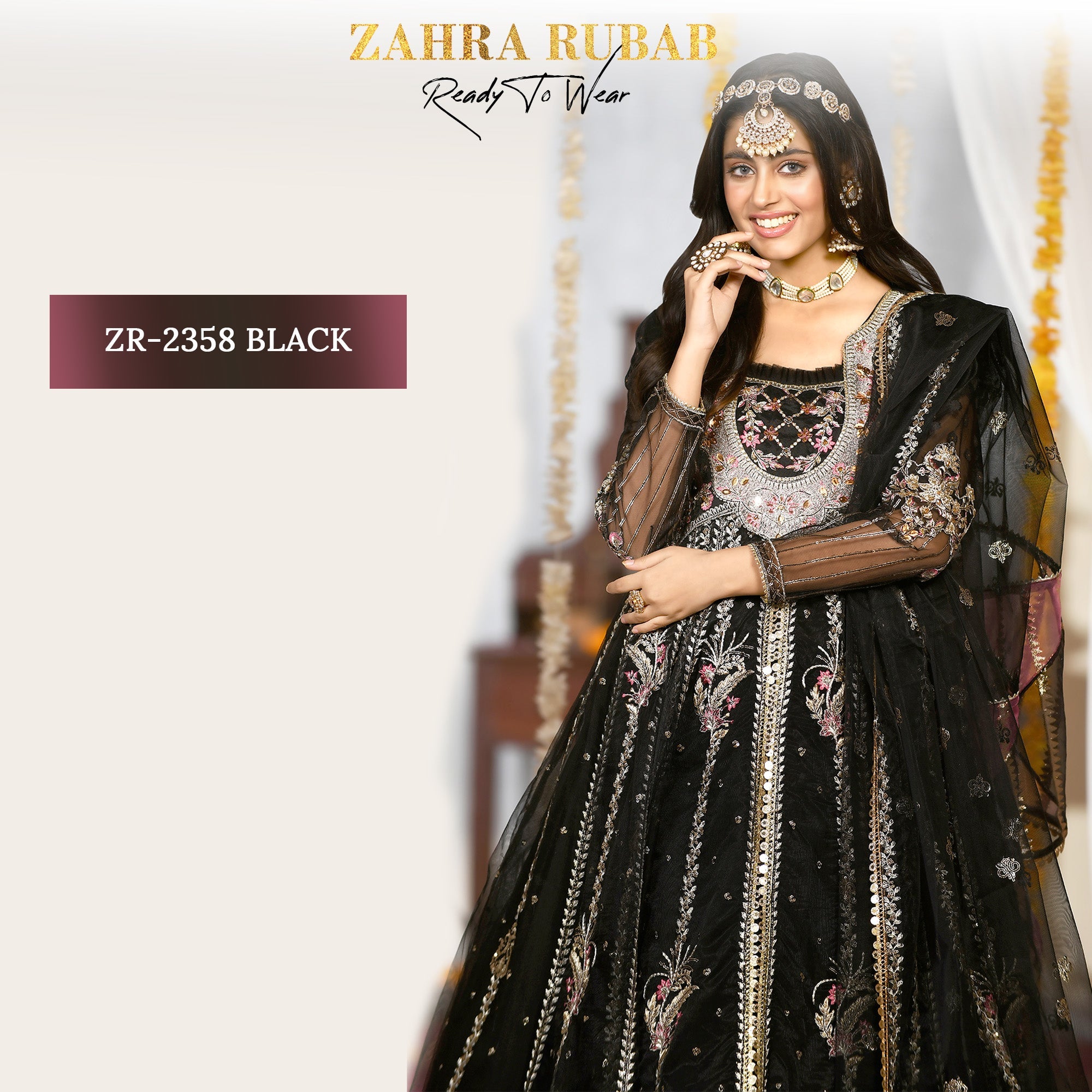 ZR-2358 Black Maxi Dress Zahra Rubab fresh