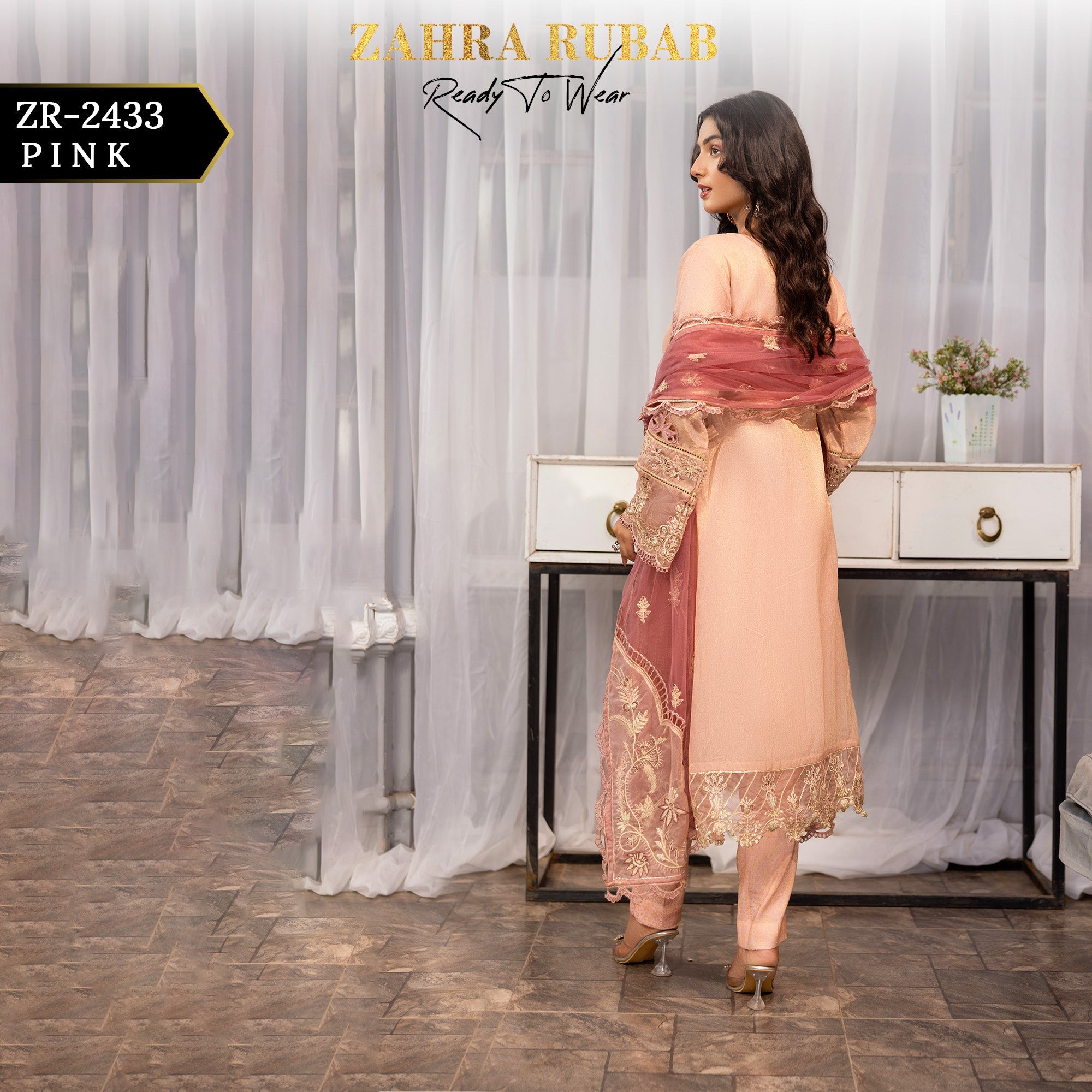 ZR - 2433 Pink Zahra Rubab Gul Mohar