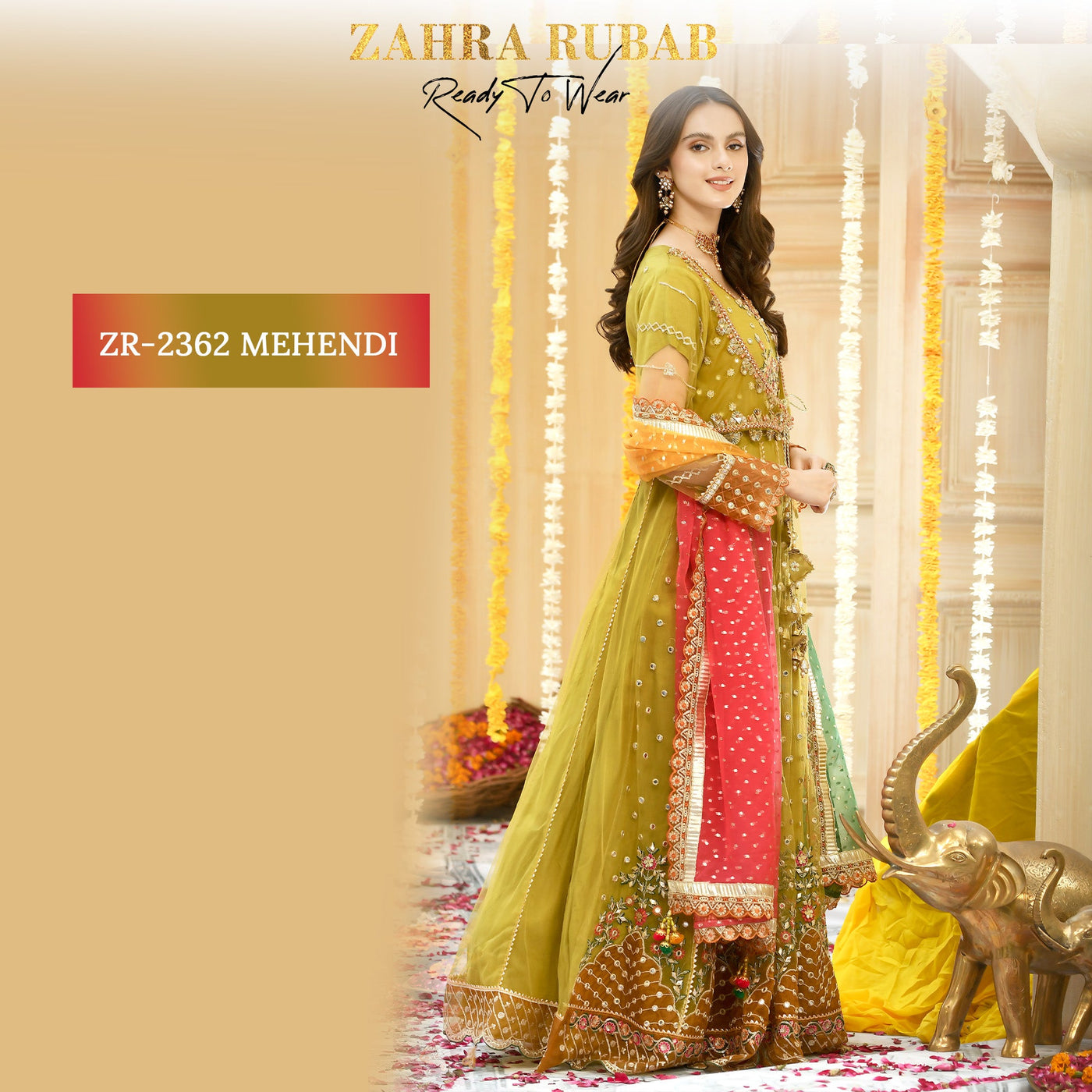 ZR-2362 Aqua, Mehndi Maxi Dress Zahra Rubab ZR-2362 Aqua, Mehndi Maxi Dress Zahra Rubab