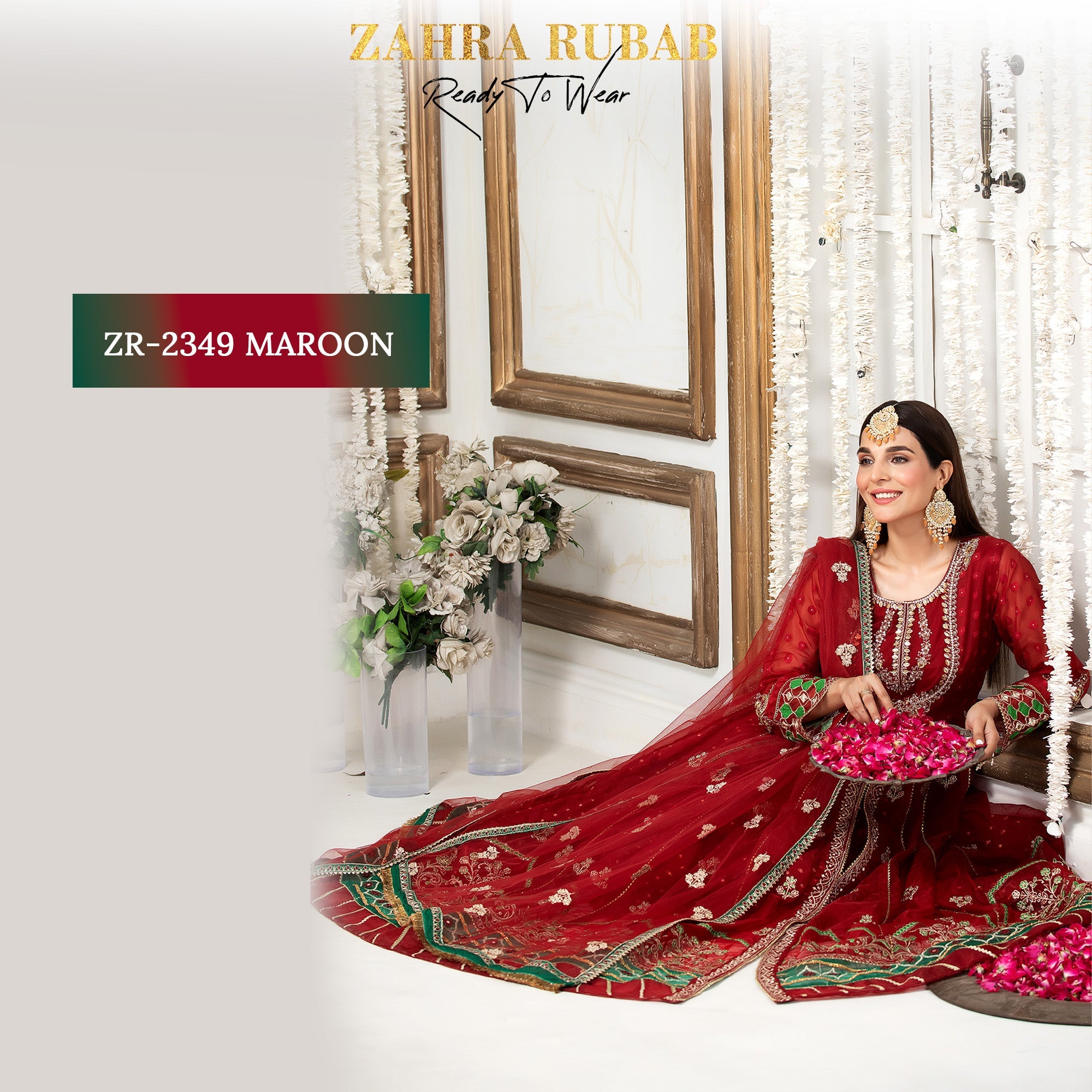 ZR-2349 Black, Mehroon, Peach Zahra Rubab