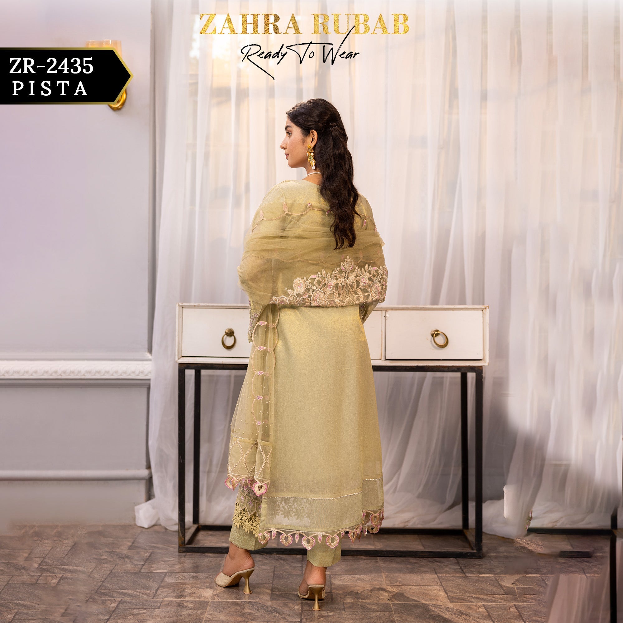 ZR - 2435 Pista Zahra Rubab Gul Mohar