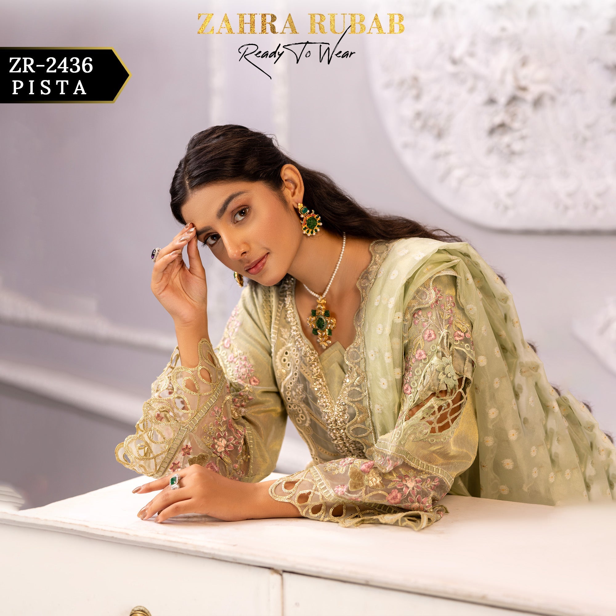ZR-2436 Pista Zahra Rubab Gul Mohar