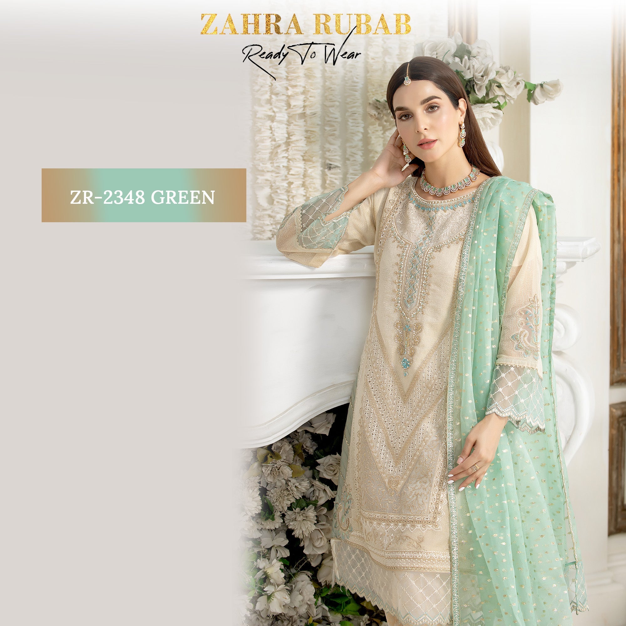 ZR-2348 Green, Pink Zahra Rubab fresh