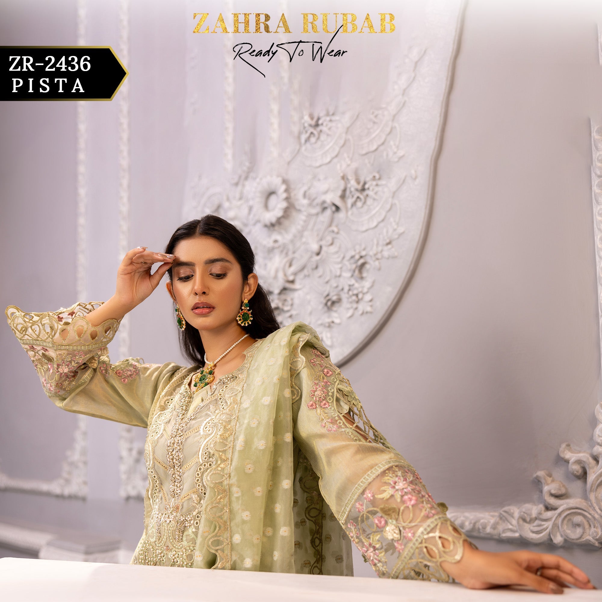 ZR-2436 Pista Zahra Rubab Gul Mohar