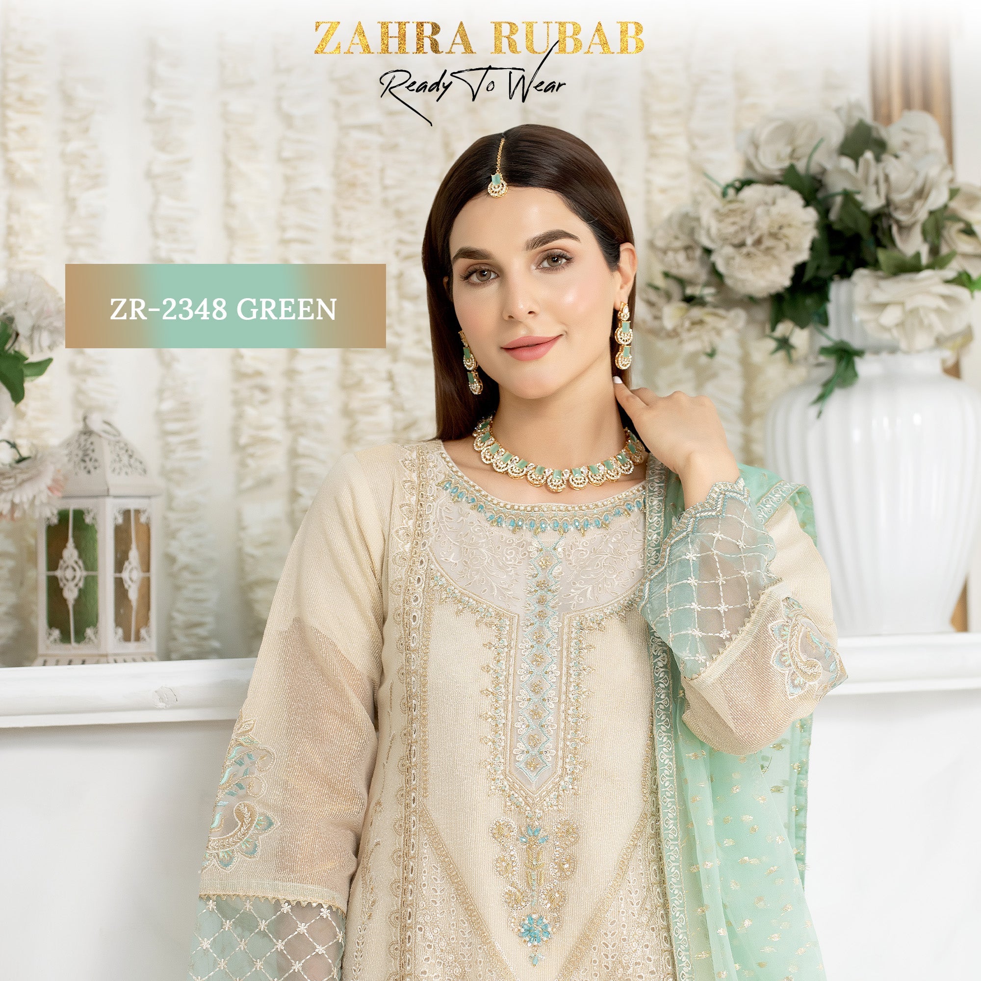 ZR-2348 Green, Pink Zahra Rubab fresh