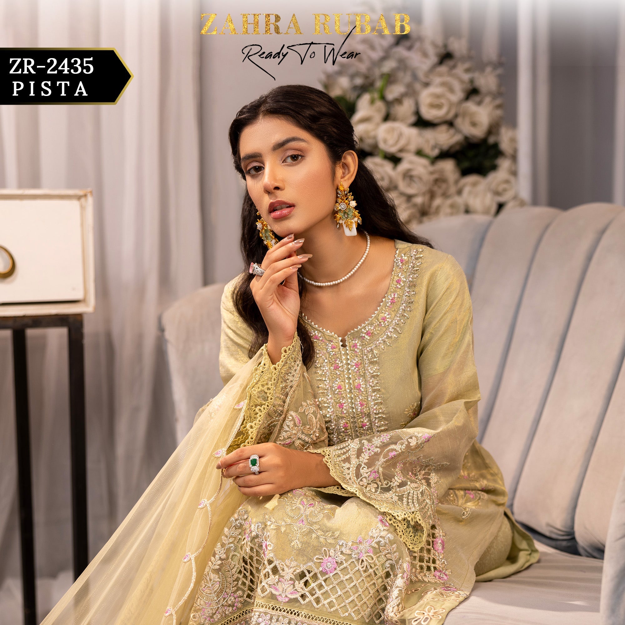 ZR - 2435 Pista Zahra Rubab Gul Mohar