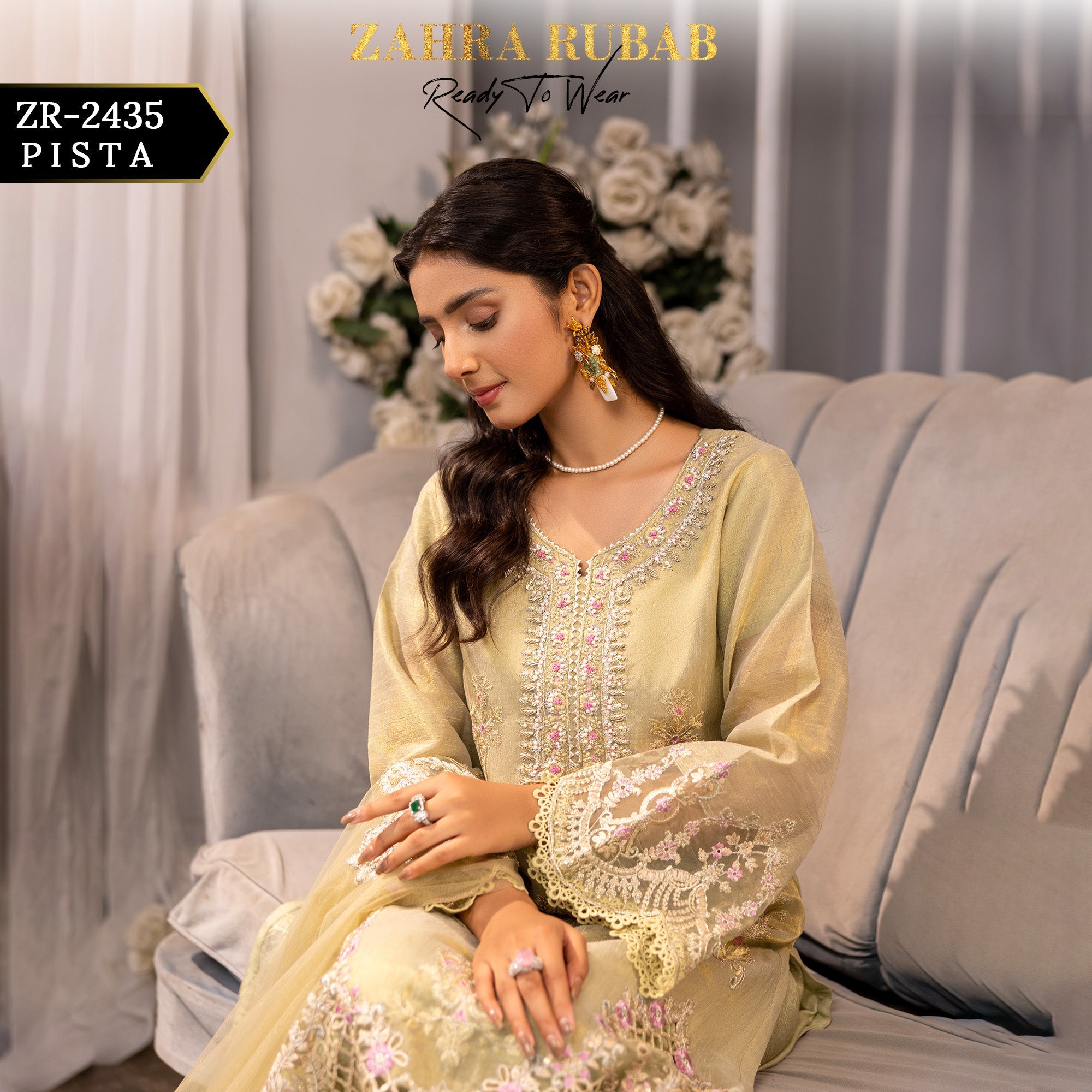 ZR - 2435 Pista Zahra Rubab Gul Mohar