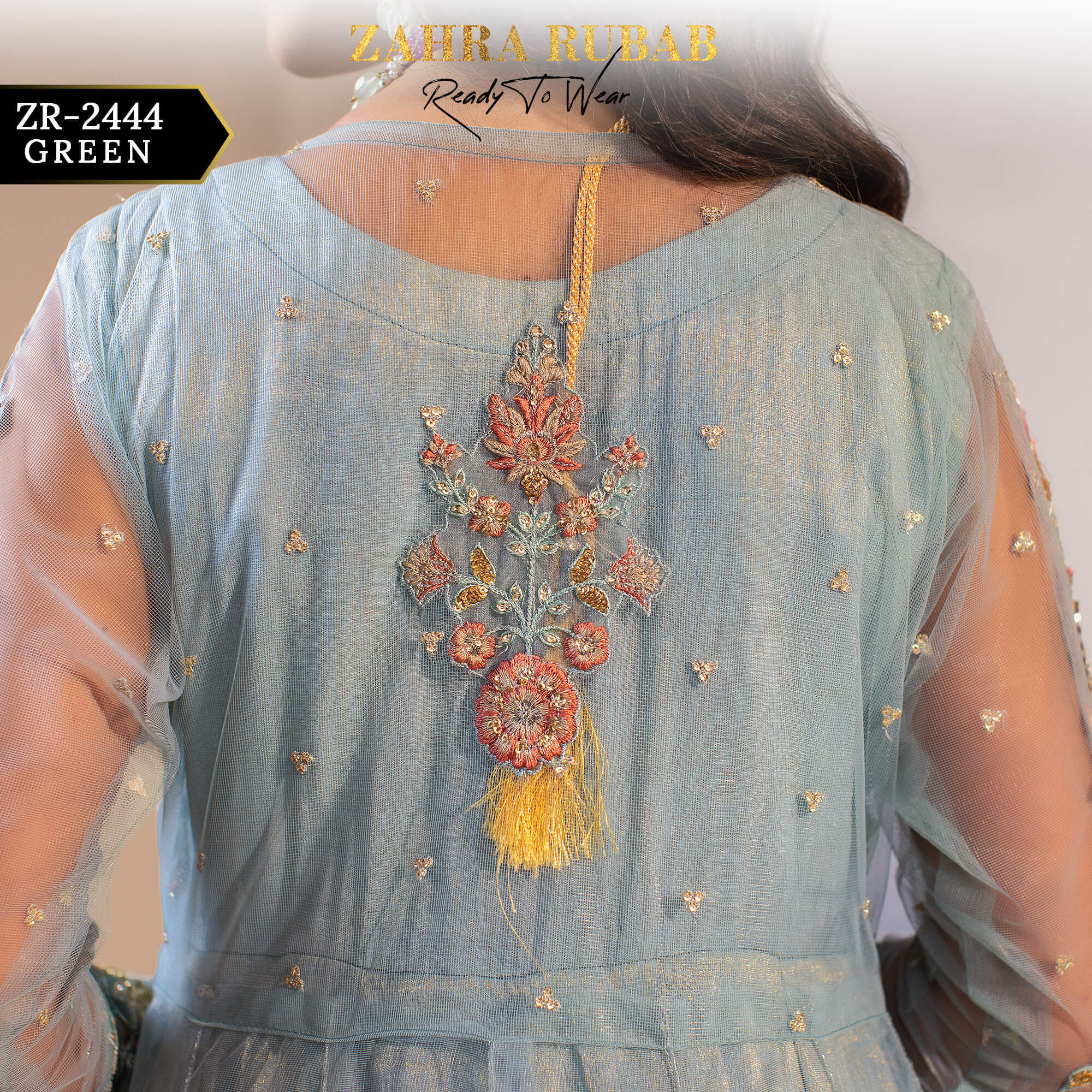 ZR-2444 LAVENDER, GREEN Zahra Rubab Afsana