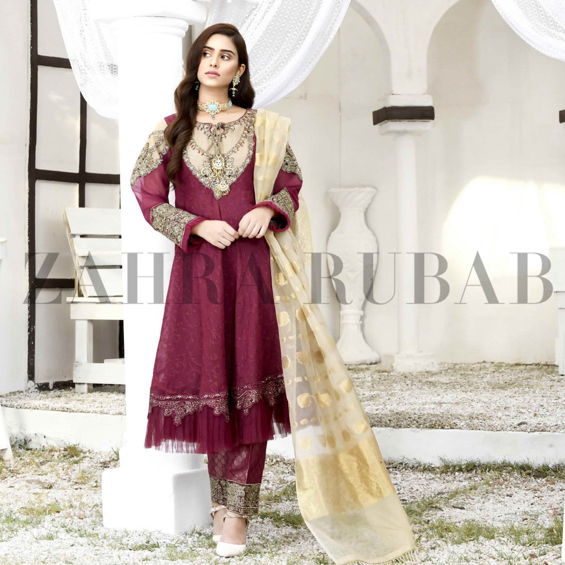 3 Piece Stitched - ZR 2119 Plump Zahra Rubab