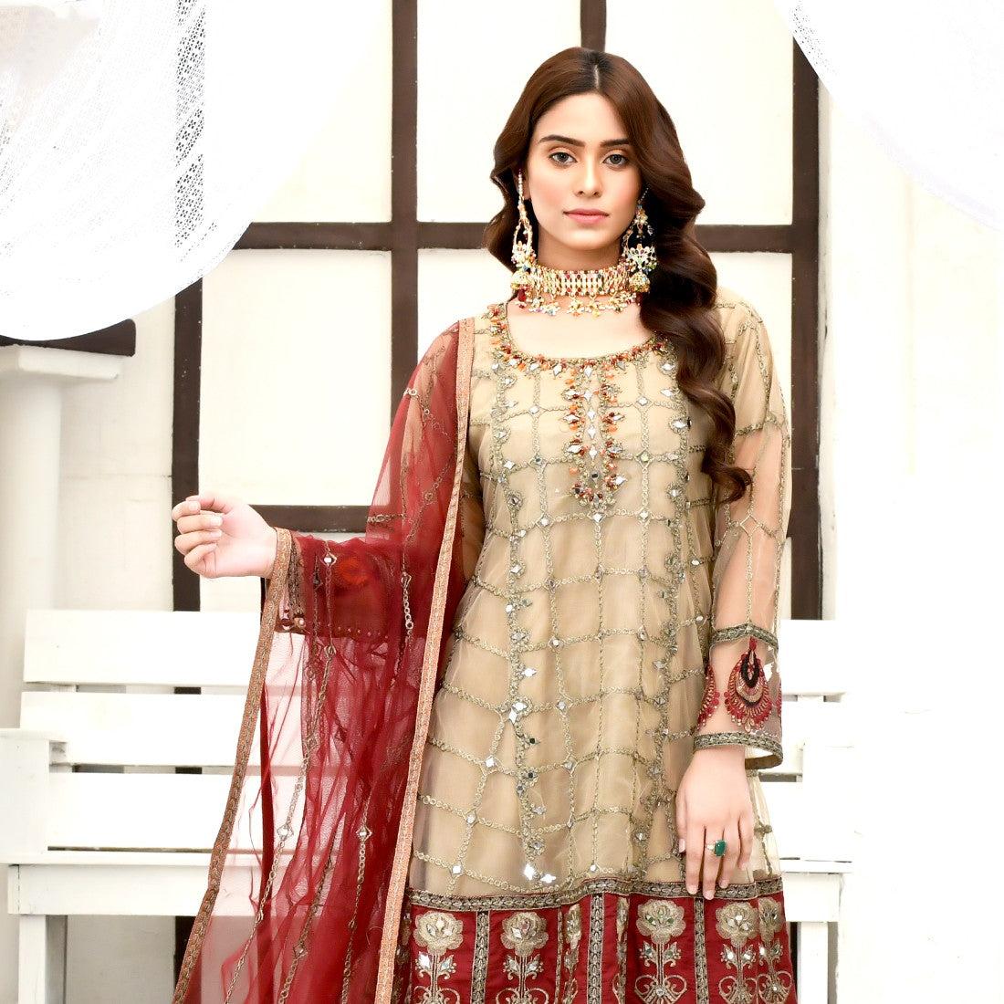 3 Piece Stitched - ZR 2120 Gold, Plump, Black Zahra Rubab