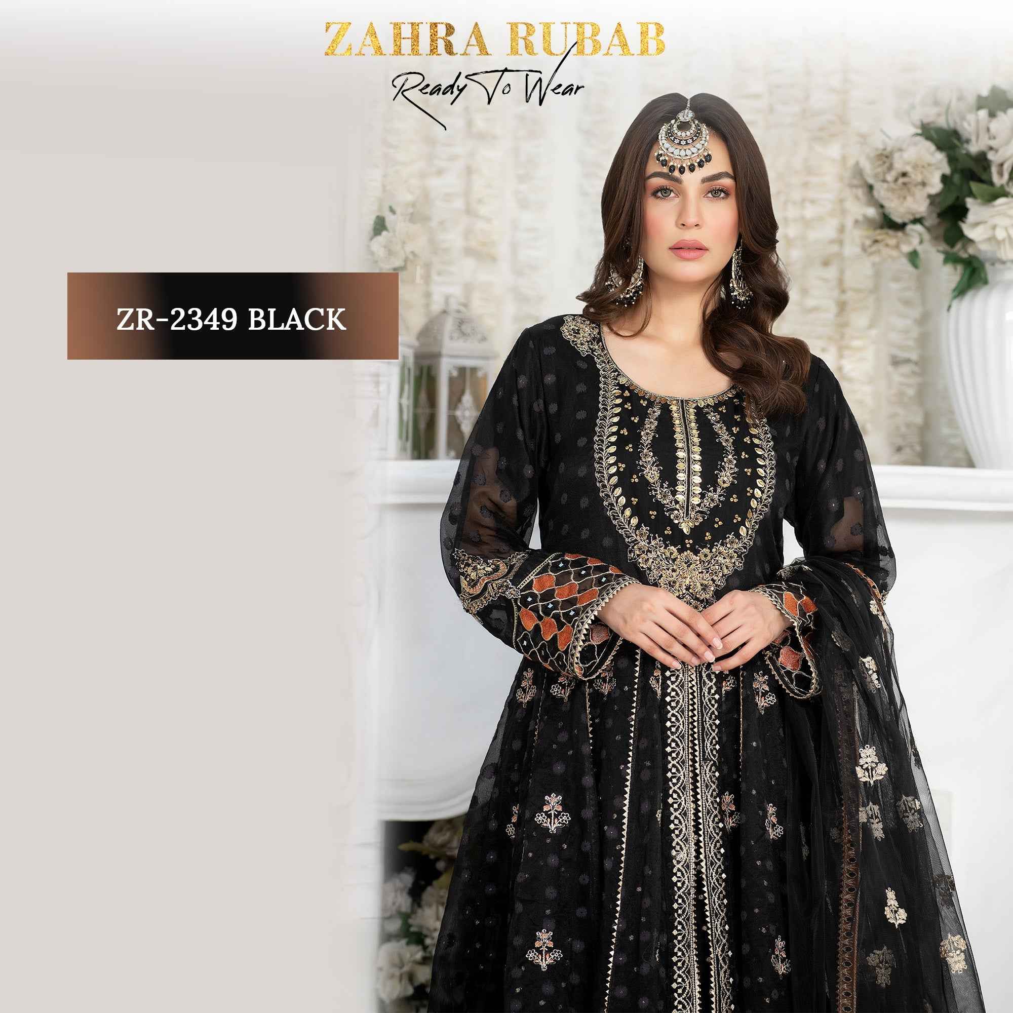 ZR-2349 Black, Mehroon, Peach