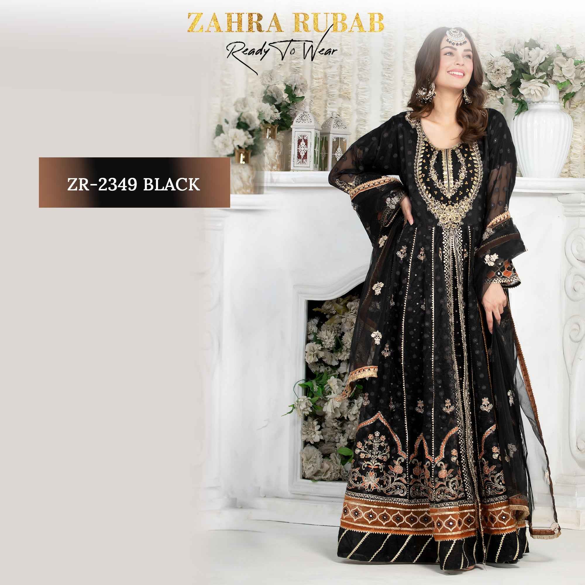 ZR-2349 Black, Mehroon, Peach