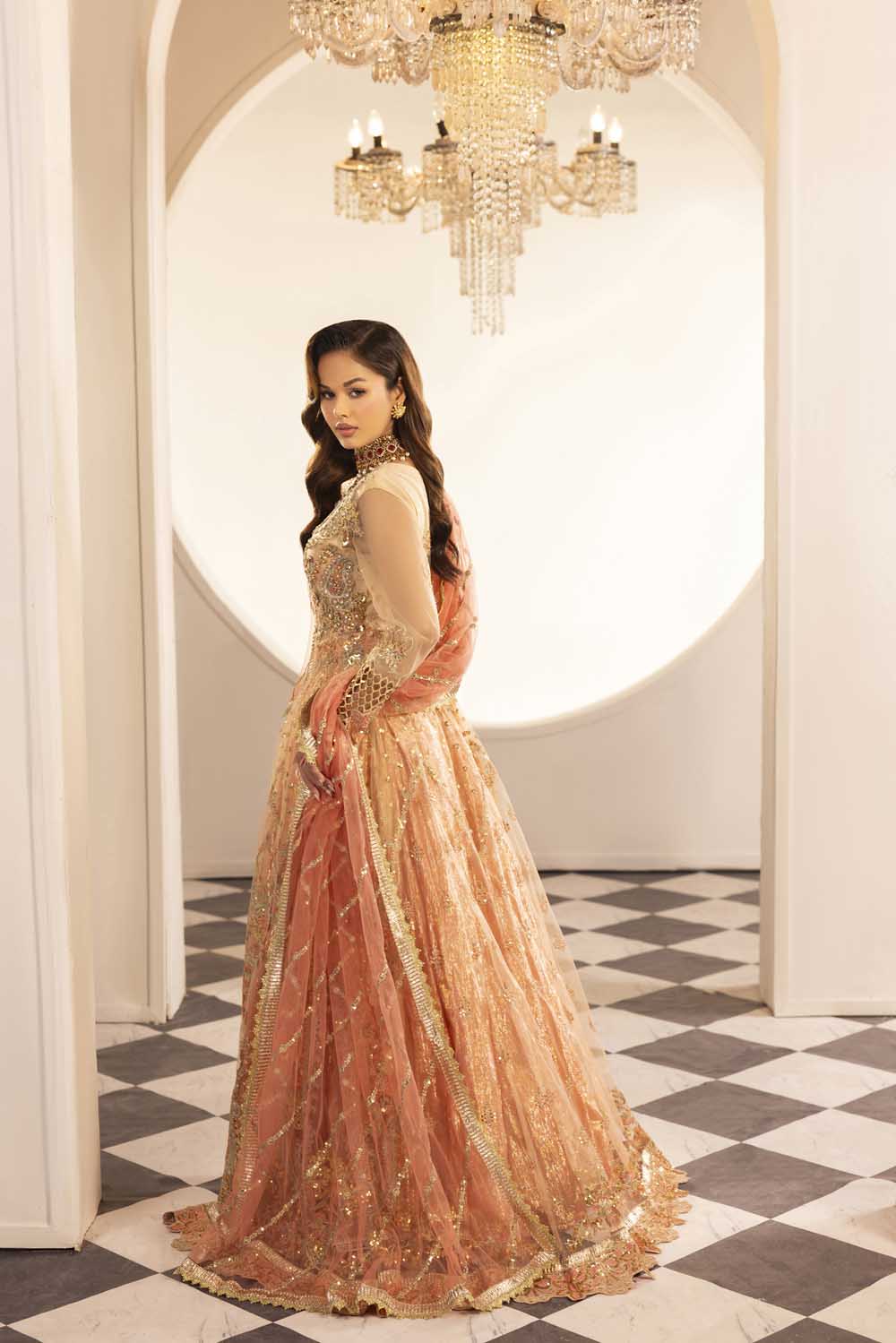 ZR-2588 | OMBRE PEACH Zahra Rubab