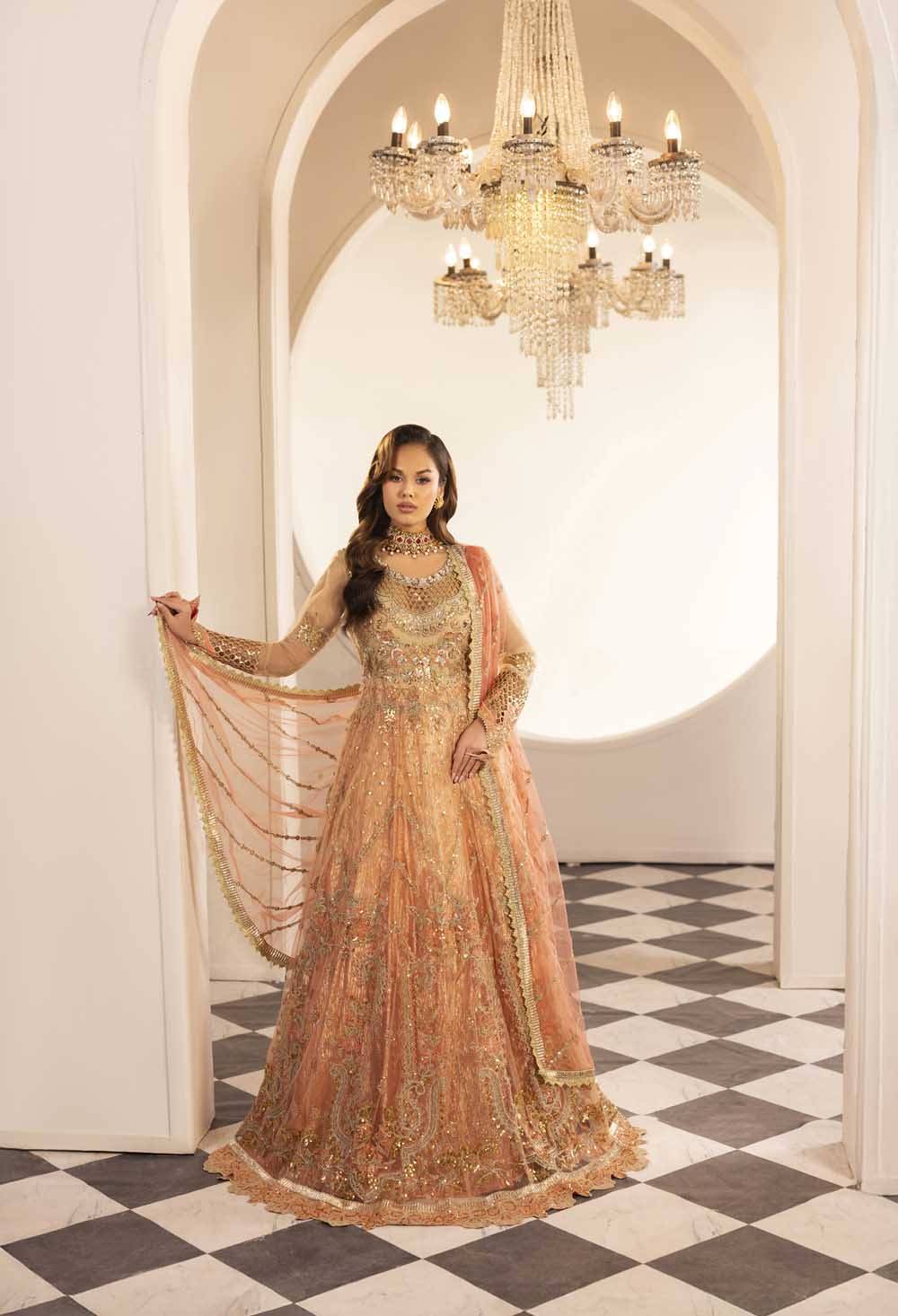 ZR-2588 | OMBRE PEACH Zahra Rubab