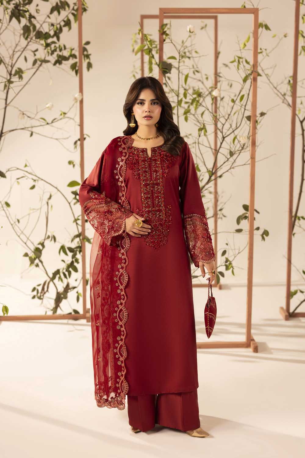 ZR-2607 | BRICK RED Zahra Rubab